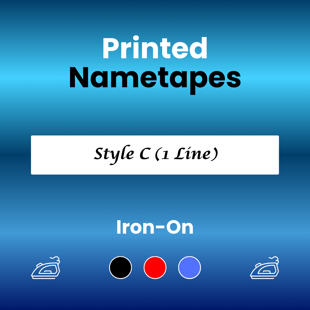 Printed Nametape Style C - IRON ON