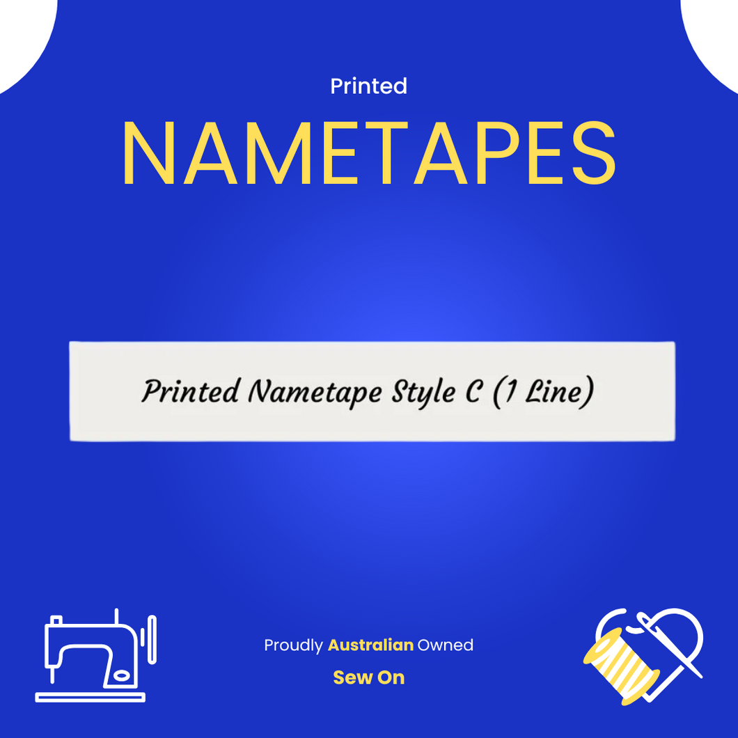 Printed Nametape Style C - SEW ON
