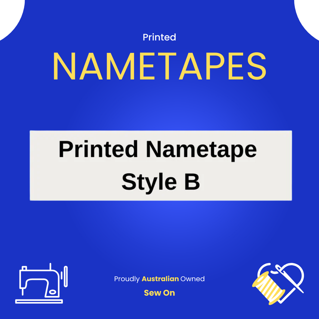 Printed Nametape Style B - 2 Lines - SEW ON