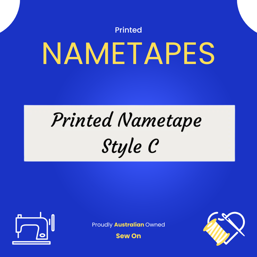 Printed Nametape Style C - 2 Lines - SEW ON